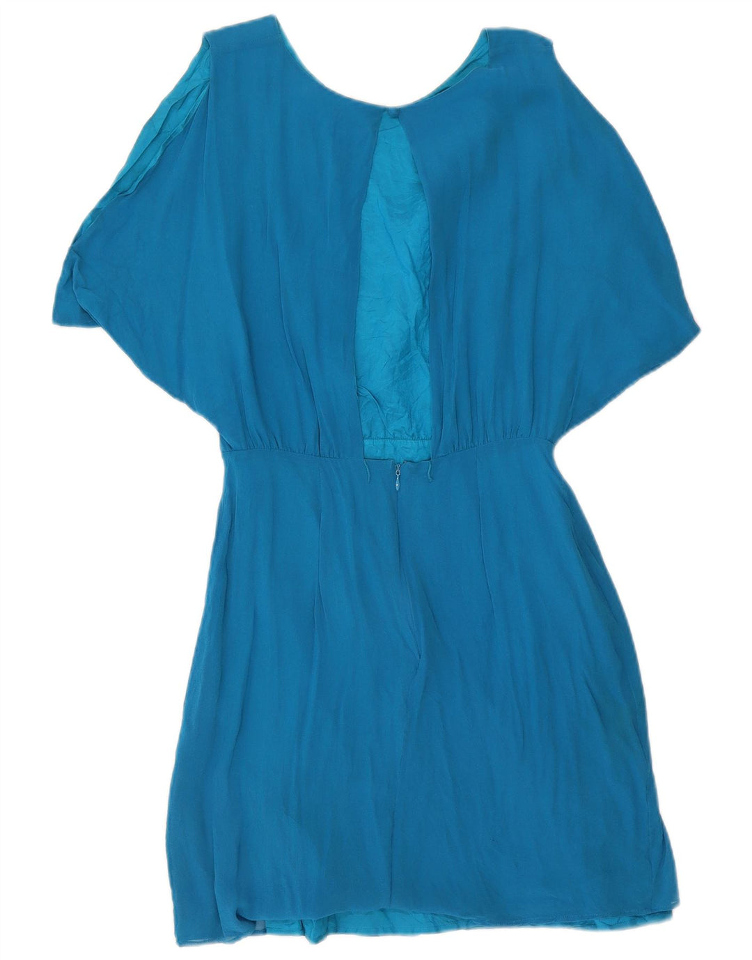 Stefanel Damen Übergroßes schulterfreies A-Linien-Kleid US 8 Mittelblau