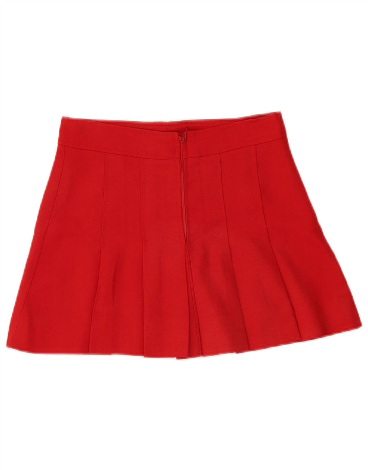 Vintage Damen Mini A-Linie Rock W28 Mittelrot