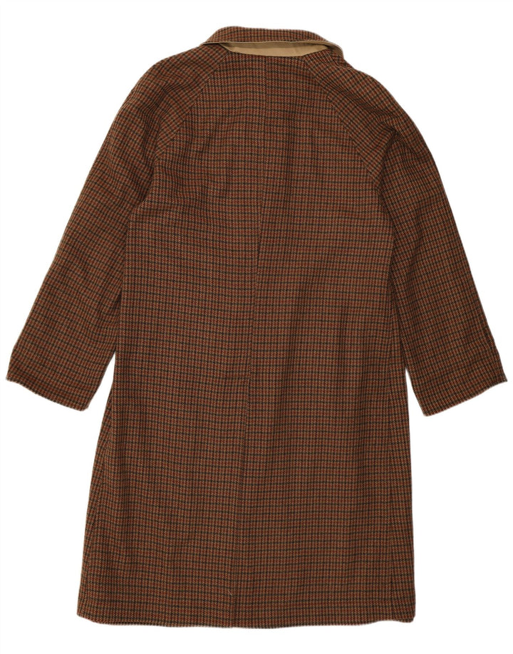 Vintage Damen Wendemantel EU 48 2XL Braune Hahnentrittwolle