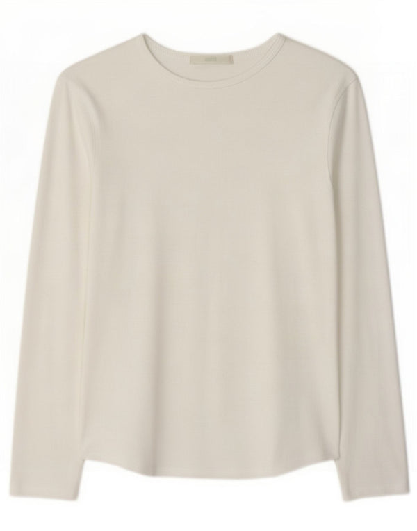Marks & Spencer Damen Top Langarm UK 10 Small Weiße Baumwolle