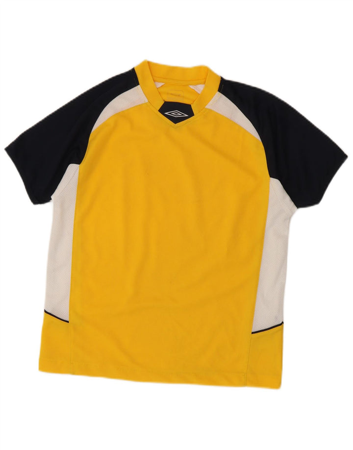 Umbro Herren-T-Shirt mit Grafik, klein, gelb, Farbblock-Polyester