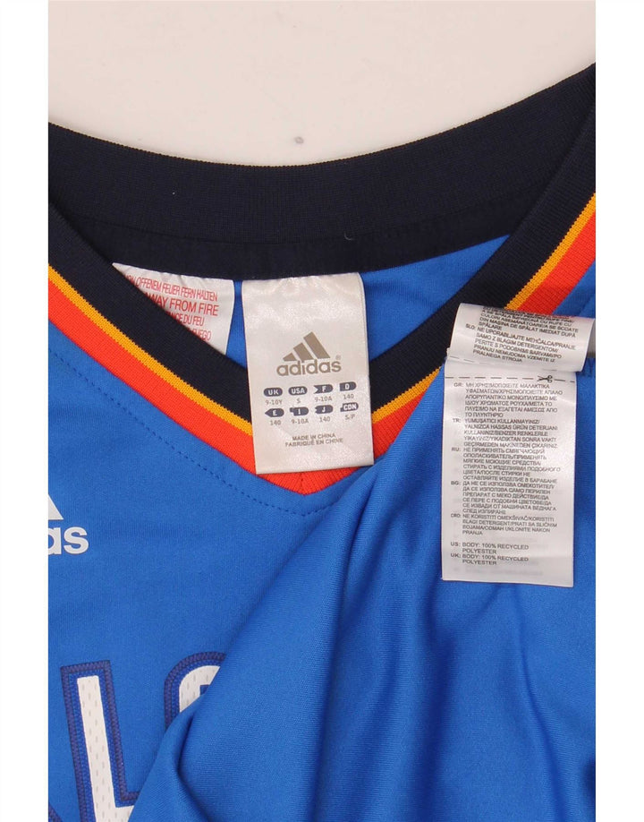 Adidas Jungen Oklahoma Grafik-Weste, 9–10 Jahre, blaues Farbblock-Polyester