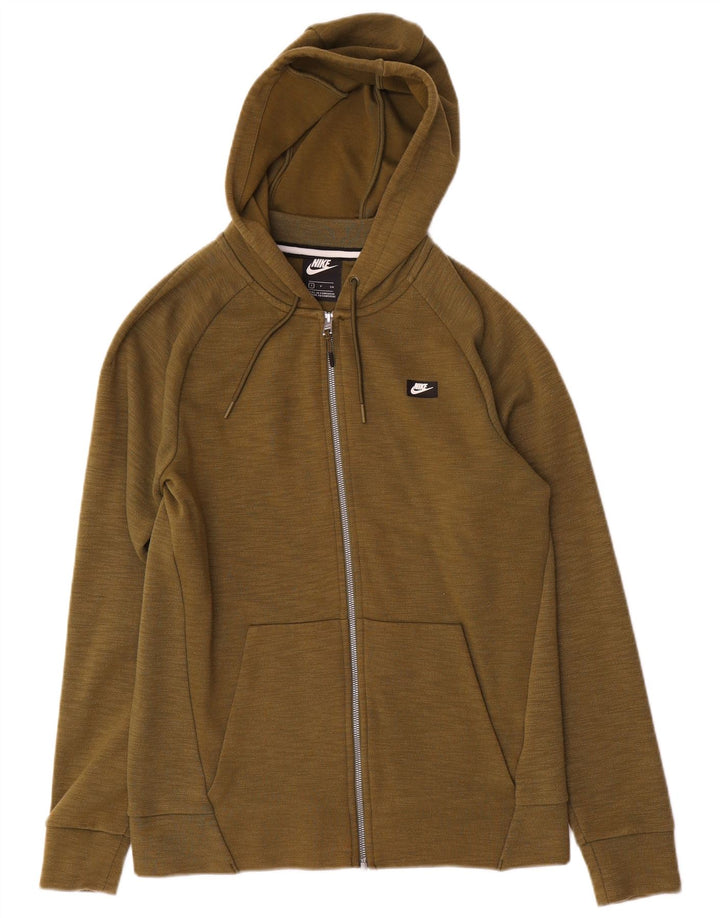 Nike Herren-Kapuzenpullover mit Reißverschluss, Größe S, Khaki, Baumwolle