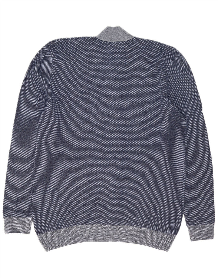 Lacoste Herren-Strickjacke, Größe 5, groß, Marineblau meliert