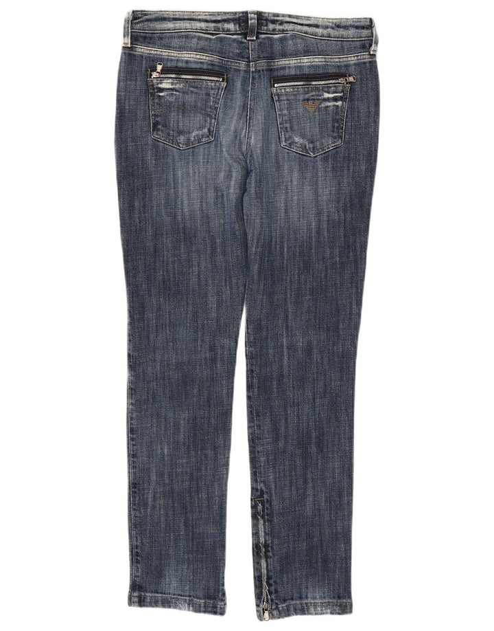 Armani Damen Distressed Slim Jeans W29 L29 Marineblau
