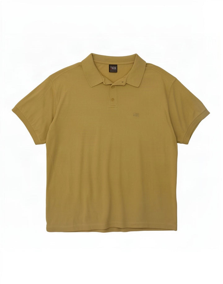 Think Pink Herren-Poloshirt XL aus gelber Baumwolle