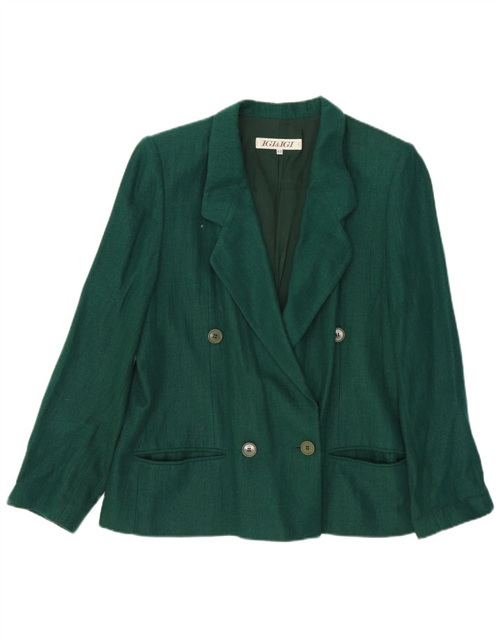 Igi & Igi Damen Zweireihige Blazerjacke IT 42 Mittelgrün
