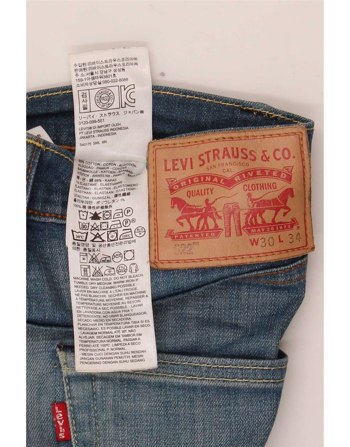 Levi's Herren 522 Slim Tapered Jeans W30 L34 Blaue Baumwolle