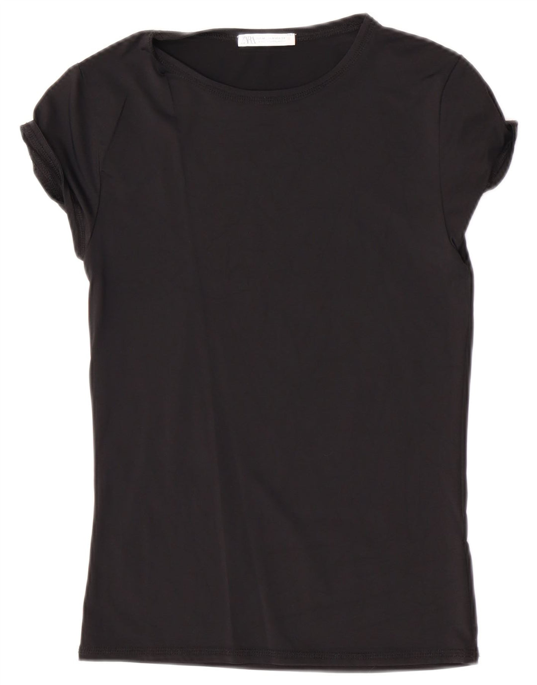 Zara Damen T-Shirt Top UK 12 Medium Schwarz