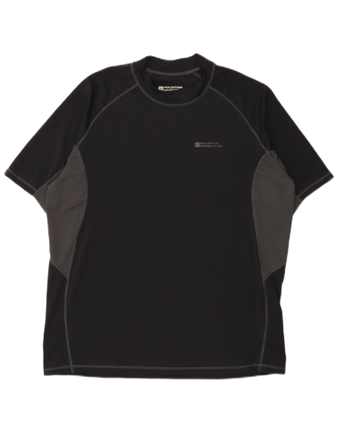 Mountain Warehouse Herren-T-Shirt-Oberteil XL, schwarzes Colourblock-Nylon