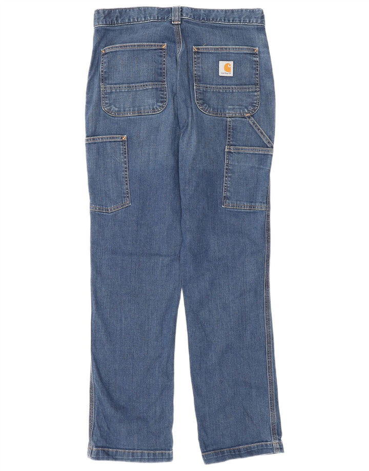 CARHARTT Herren Cargo Relaxed Fit Straight Jeans W30 L30 Blaue Baumwolle