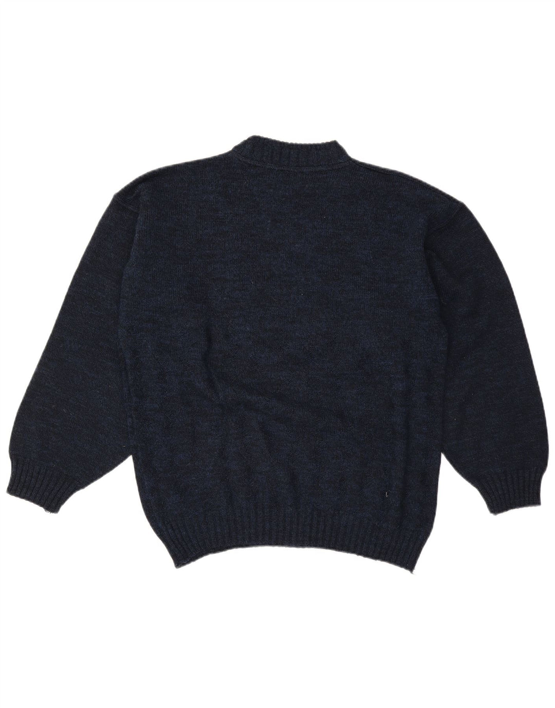 Vintage Herren Rollkragenpullover mit Grafik, groß, Marineblau