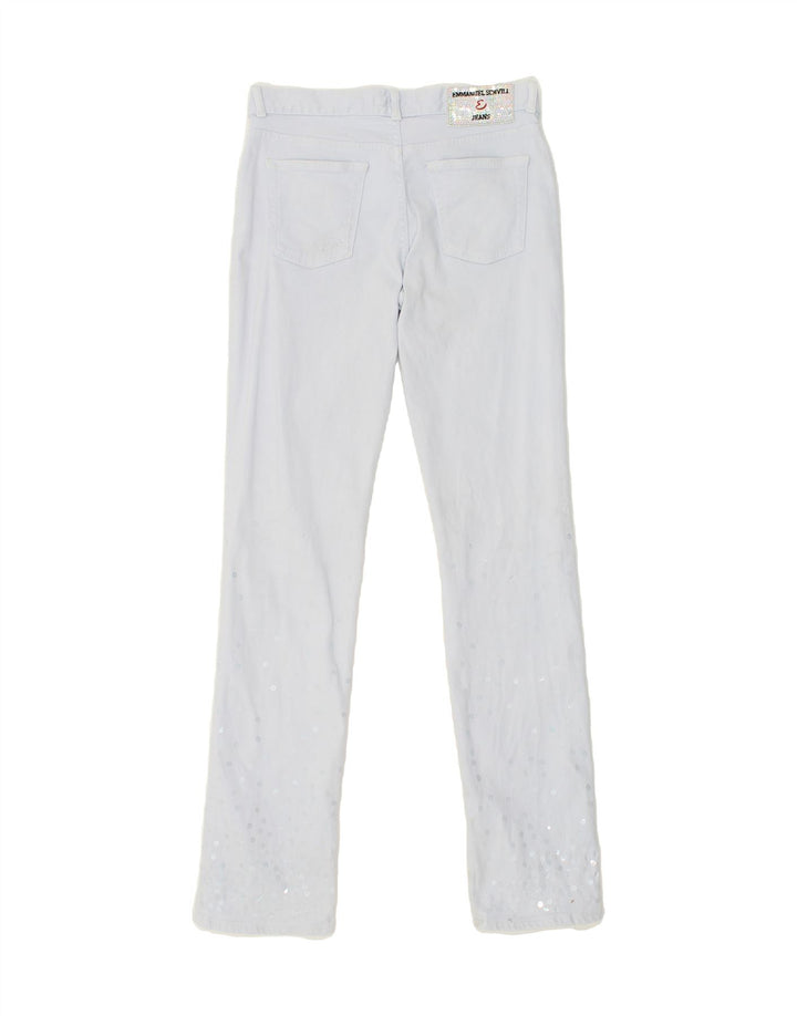 EMMANUEL SCHVILI Womens Slim Casual Trousers IT 42 Medium W32 L32 Blue | Vintage Emmanuel Schvili | Thrift | Second-Hand Emmanuel Schvili | Used Clothing | Messina Hembry 