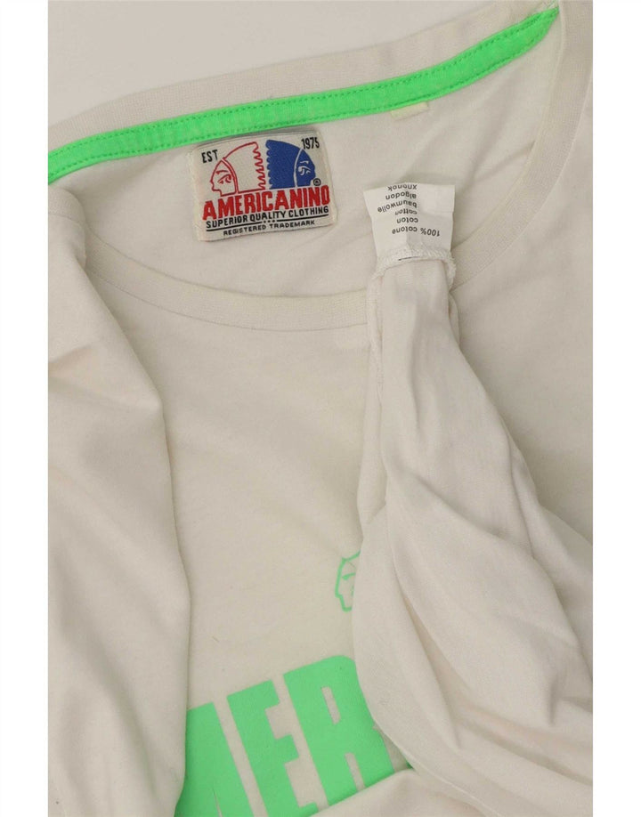 Americanino Herren-T-Shirt mit regulärer Grafik, mittelweiße Baumwolle