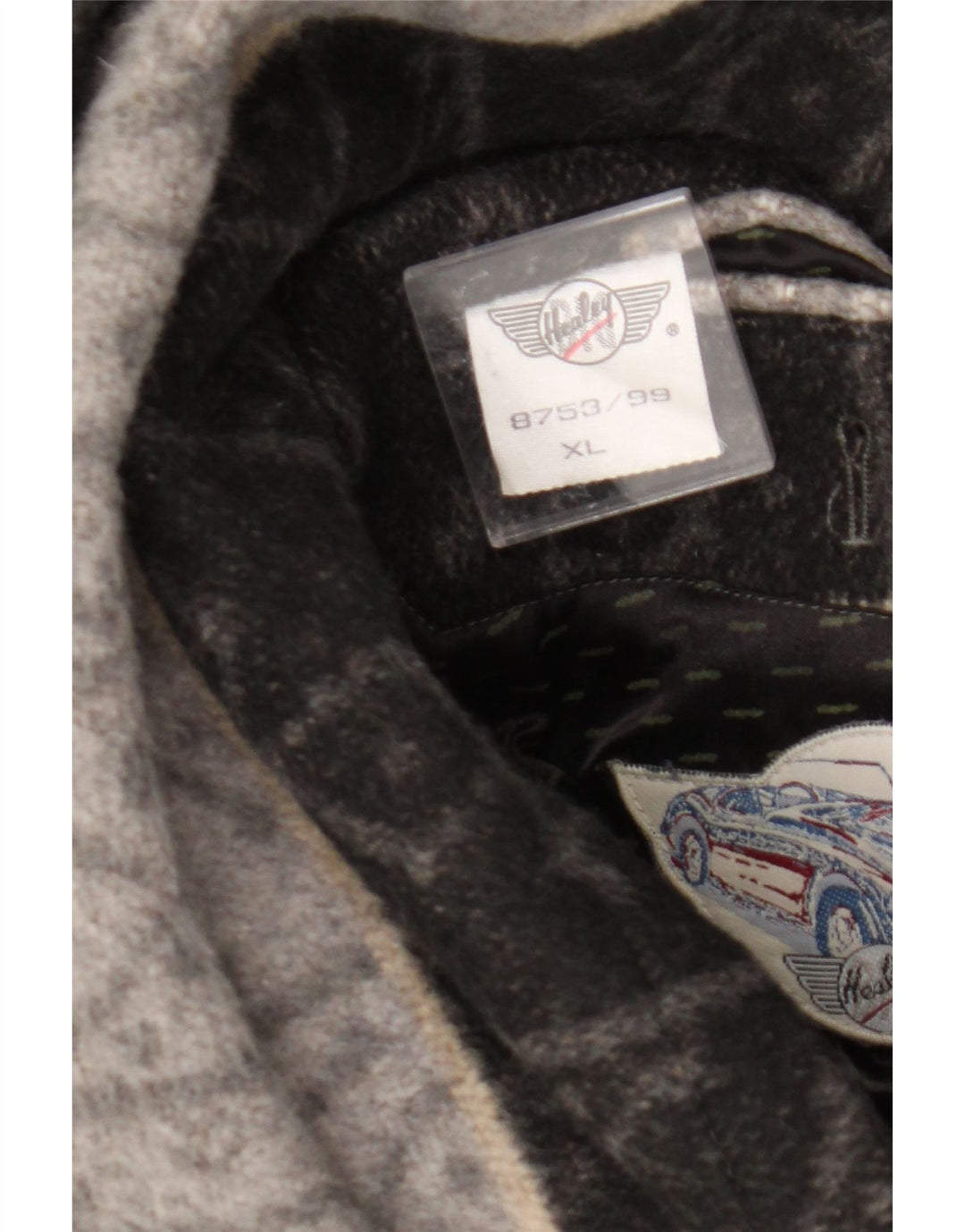 Vintage Herren Bomberjacke UK 42 XL Graue geometrische Wolle