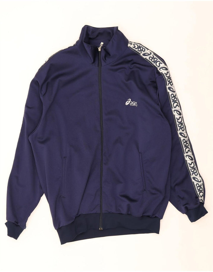 Asics Herren-Trainingsanzug mit grafischem Oberteil, IT-Größe 58, 3XL, Marineblau, Farbblock