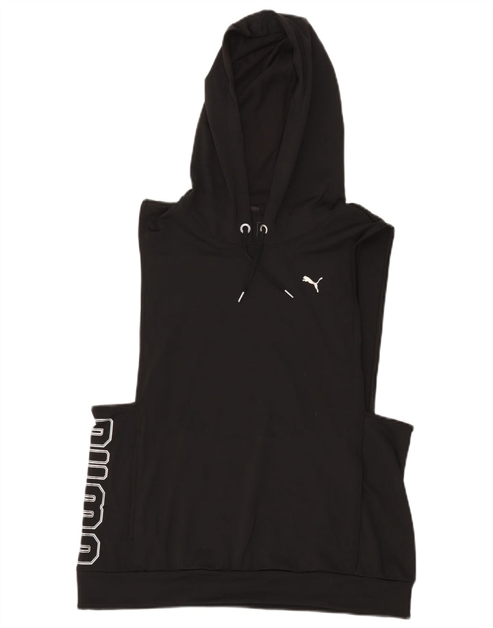 PUMA Damen Graphic Ärmelloser Kapuzenpullover UK 12 Medium Schwarz Polyester
