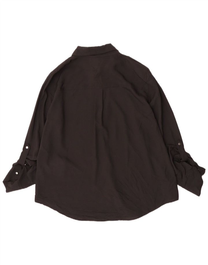 Dkny Damen-Hemdbluse, UK 44, Größe L, Schwarz, Polyester