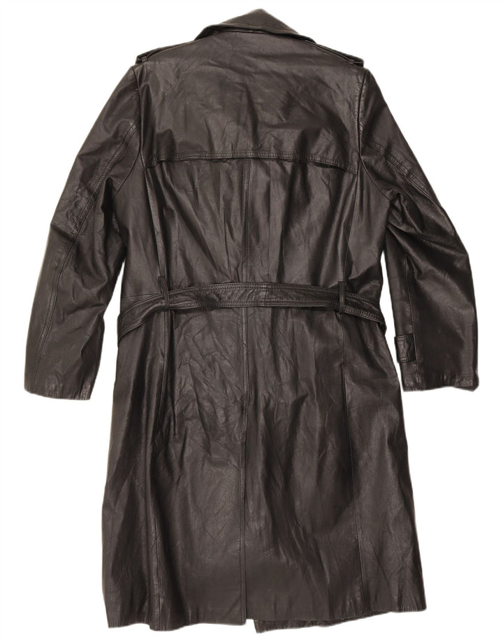 Vintage Herren Ledermantel EU 46 Small Schwarz
