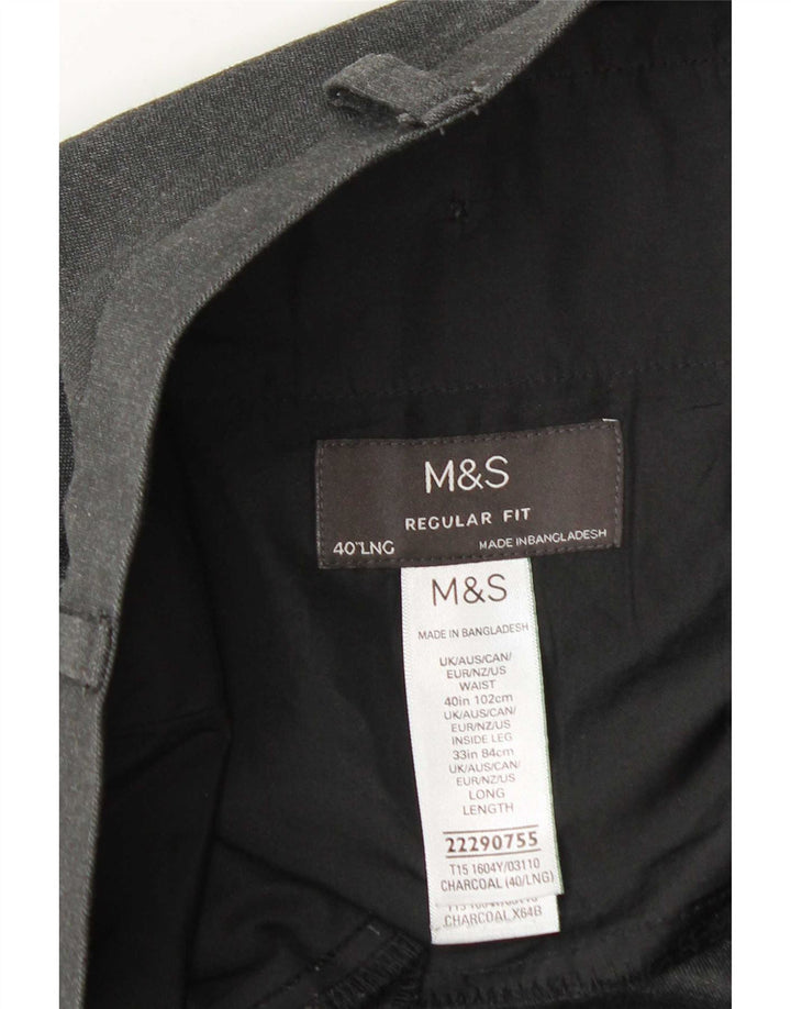 Marks & Spencer Herren-Chinohose, normal, W40, L33, Grau, Polyester