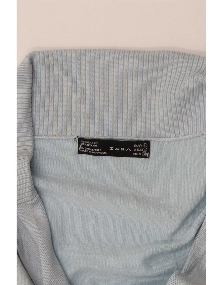 Zara Damen-Cardigan-Pullover UK 16 Large Blue Rayon