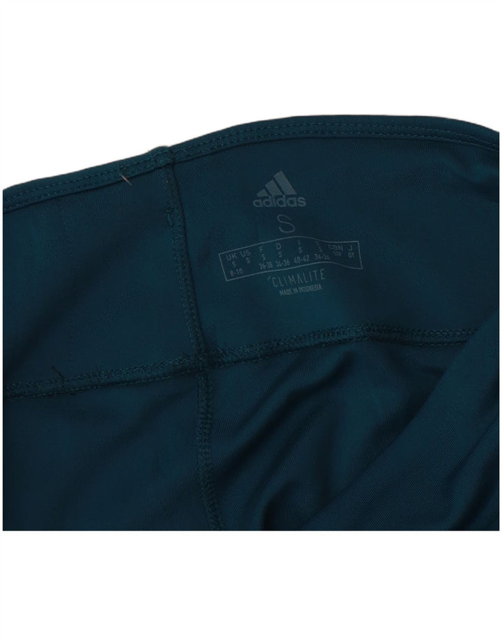 Adidas Damen Climalite Leggings UK 8/10 Small Blau Polyester