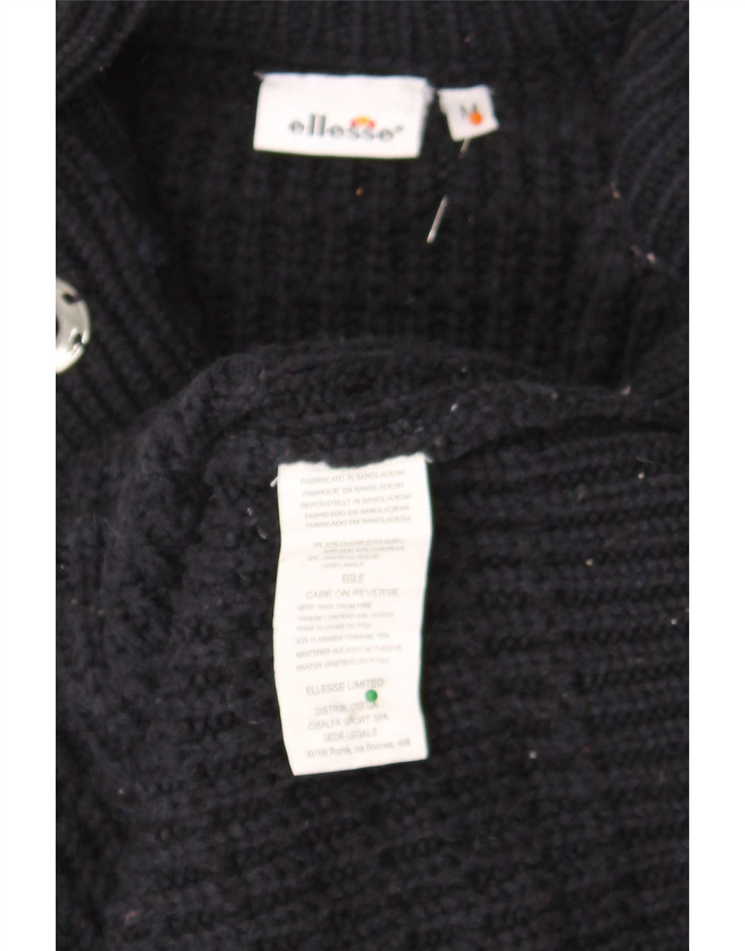 Ellesse Damen-Cardigan-Pullover UK 12 Medium Marineblau Acryl