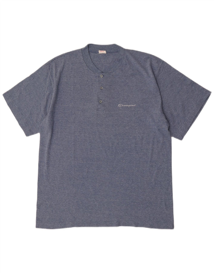 Champion Herren T-Shirt Top XL Blau meliert Baumwolle