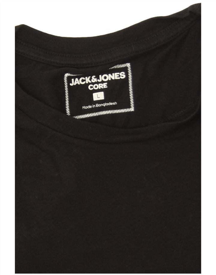 Jack & Jones Herren T-Shirt Top Large Schwarz Baumwolle