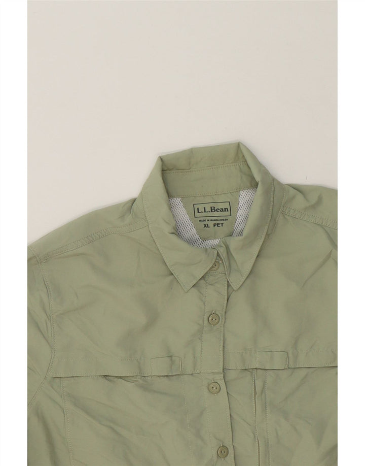 L.L.BEAN Womens Shirt UK 18 XL Green Nylon Vintage L.L.Bean and Second-Hand L.L.Bean from Messina Hembry 
