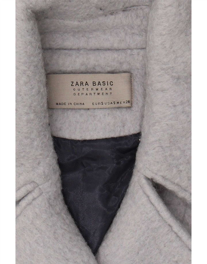 Zara Damen Zweireihiger Mantel UK 10 Small Blau