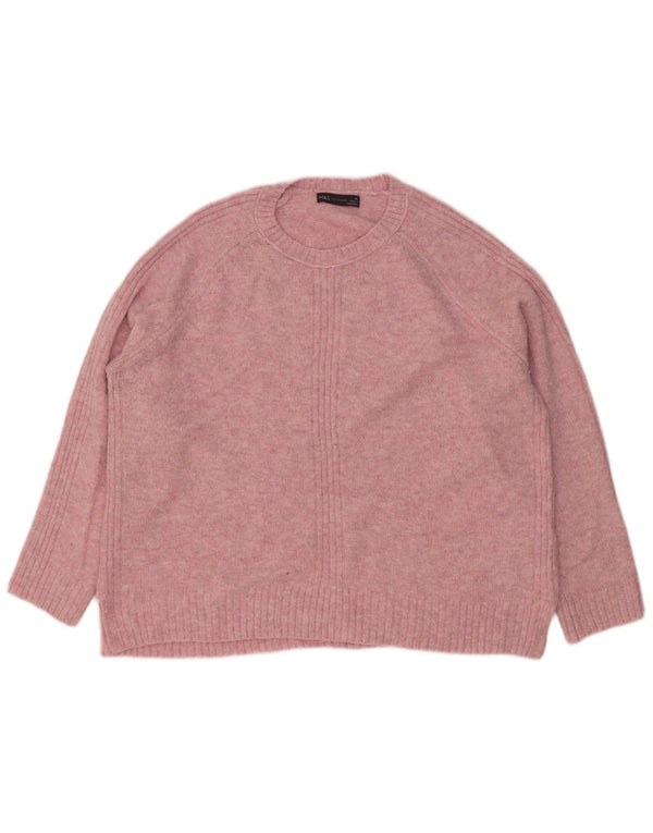 Marks & Spencer Damen-Pullover mit Rundhalsausschnitt, Gr. 18, XL, Rosa meliert