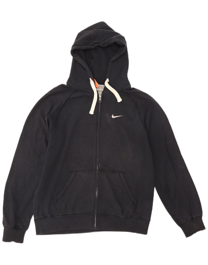 Nike Herren-Kapuzenpullover mit grafischem Reißverschluss, mittelmarineblaue Baumwolle