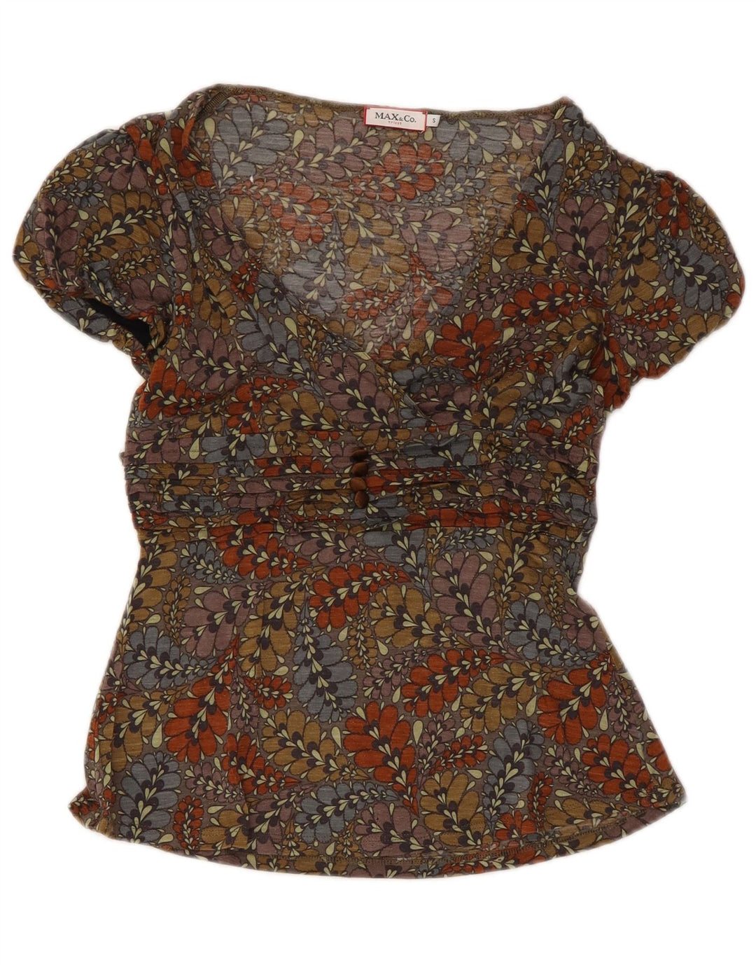 Max & Co. Damen-Blusenoberteil, Gr. 8, klein, mehrfarbig, mit Blumenmuster