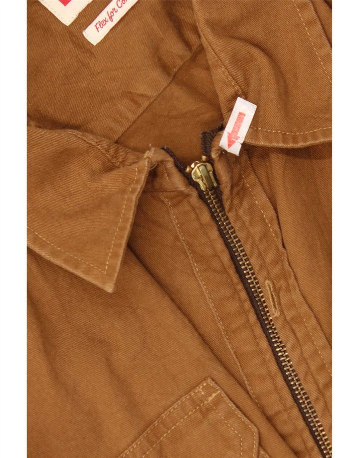 Wrangler Herren Kurzarmhemd XL Braun Baumwolle