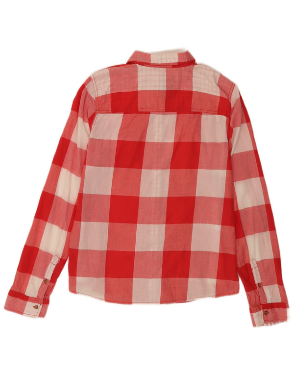 Abercrombie & Fitch Damenhemd UK 14 Große rote Gingham-Baumwolle