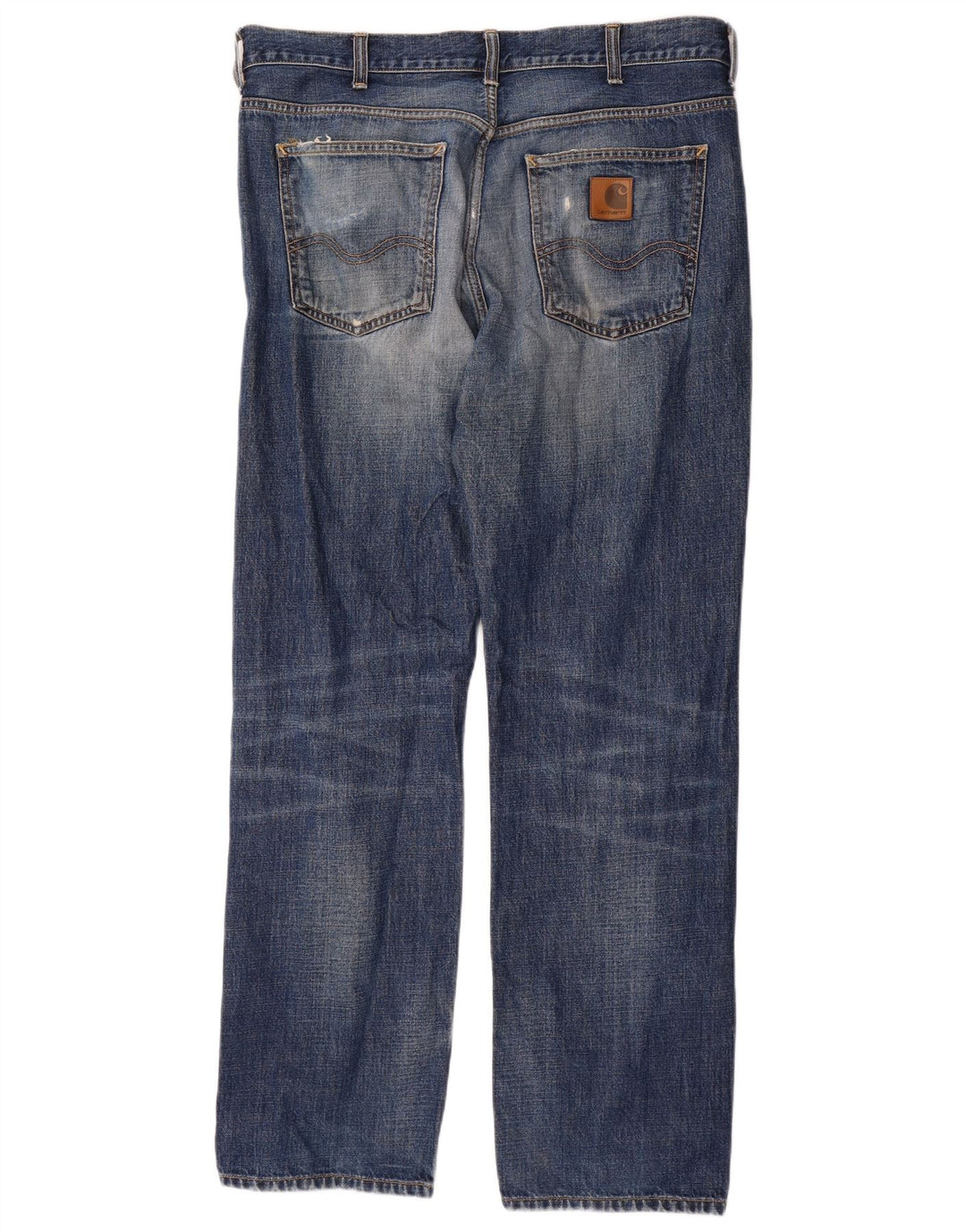 CARHARTT Herren Wip Straight Jeans W34 L32 Blaue Baumwolle