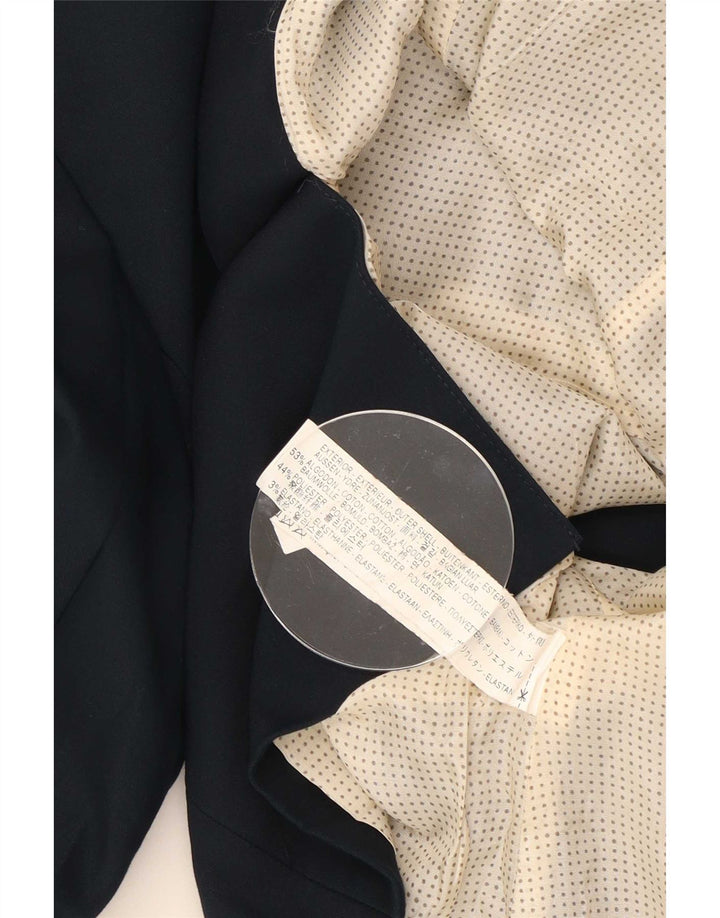 Zara Damen 1-Knopf-Blazerjacke UK 12 Mittelmarineblaue Baumwolle