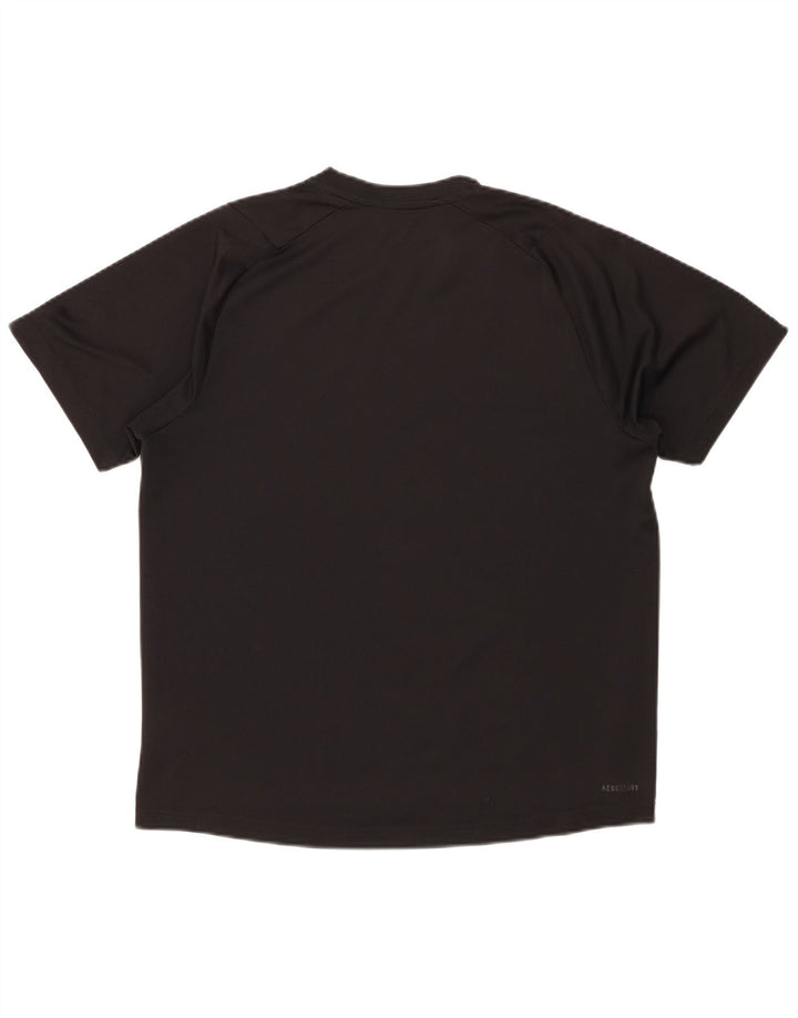 ADIDAS Mens Primegreen Graphic T-Shirt Top Medium Black Polyester