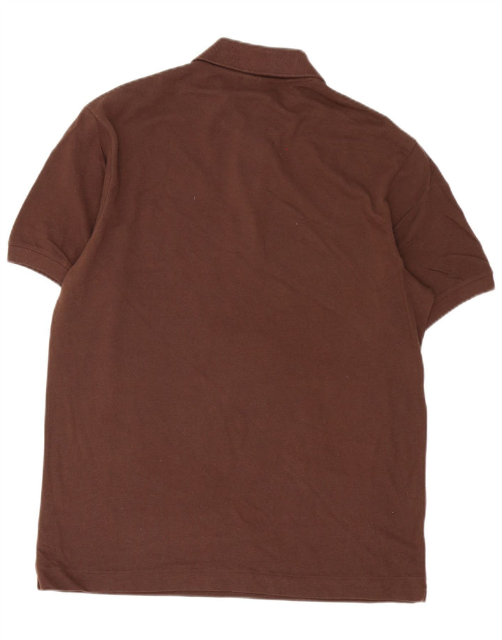 Lacoste Herren-Poloshirt, Größe 4, mittelbraune Baumwolle