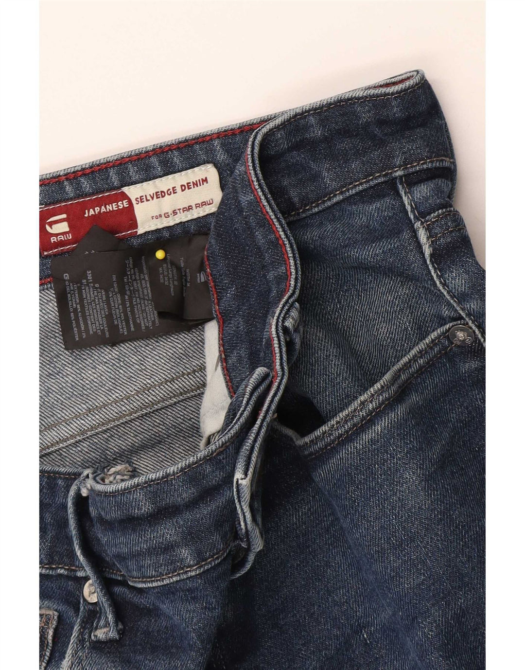 G-Star Herren 3301 Slim Jeans W34 L32 Blaue Baumwolle