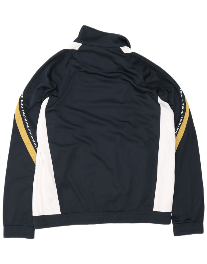 Lotto Herren-Trainingsanzugoberteil mit Grafik, 2XL, Marineblau, Farbblock-Polyester