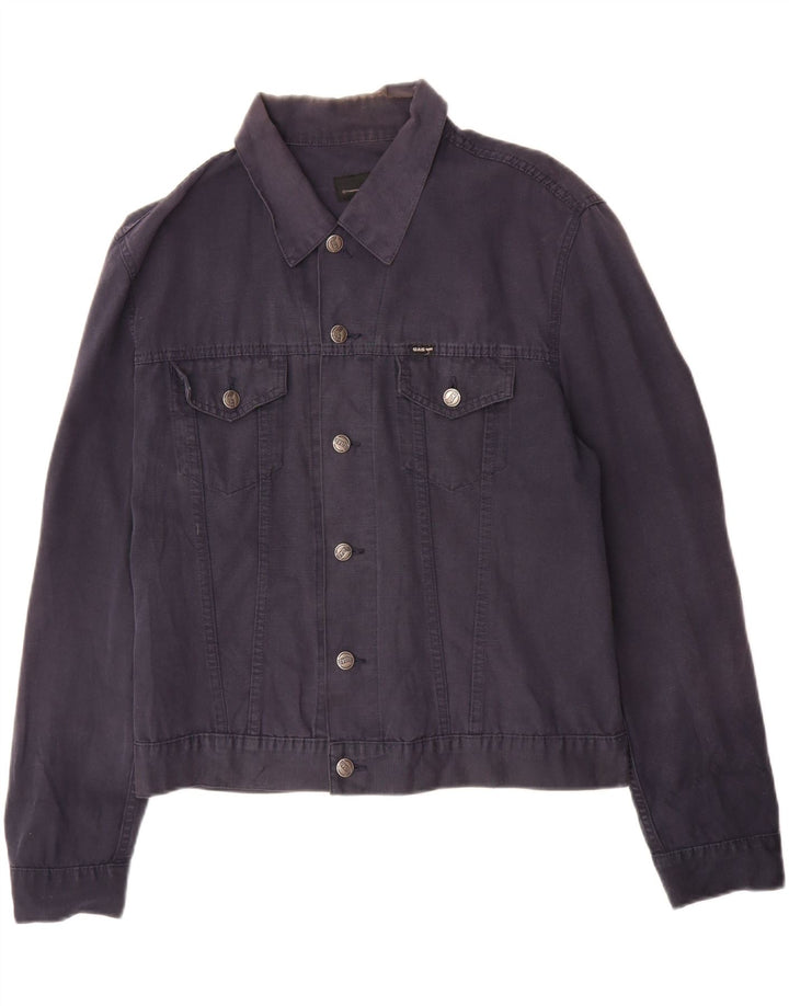 Gas Herren Bomberjacke UK 40 Große marineblaue Baumwolle