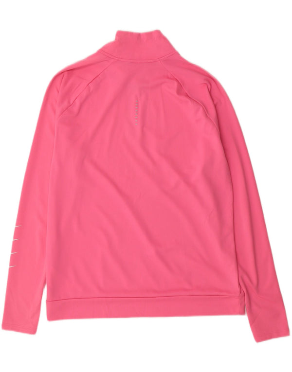NIKE Damen-Sweatshirt mit Dri-Fit-Reißverschluss und Reißverschluss, UK 16, Größe L, rosa, Polyester
