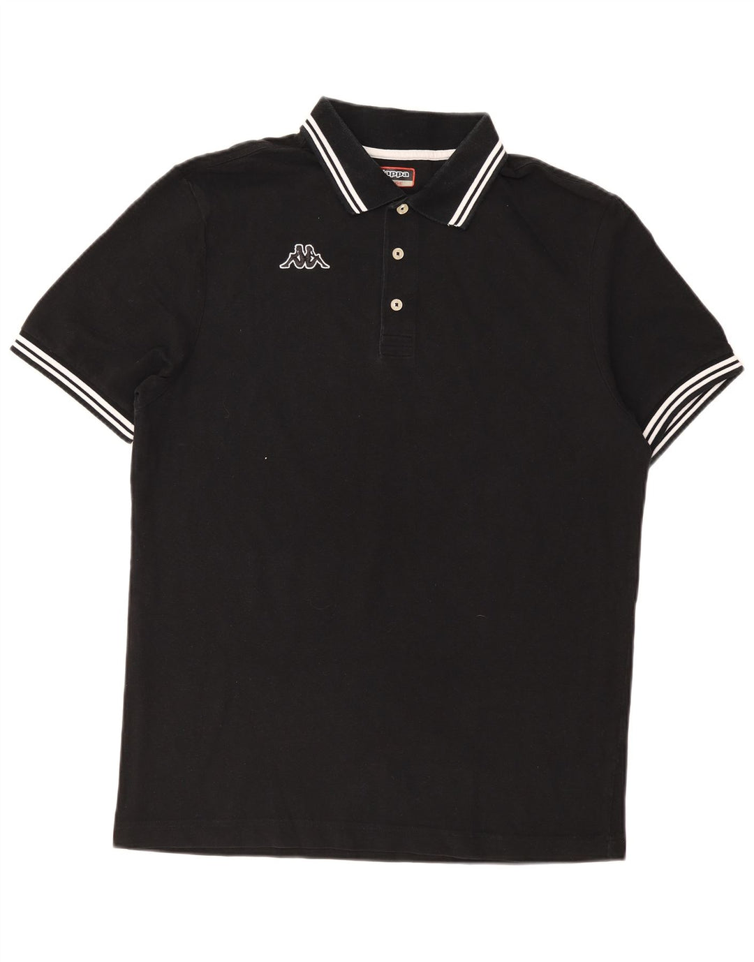 Kappa Herren-Poloshirt, groß, schwarz gestreift