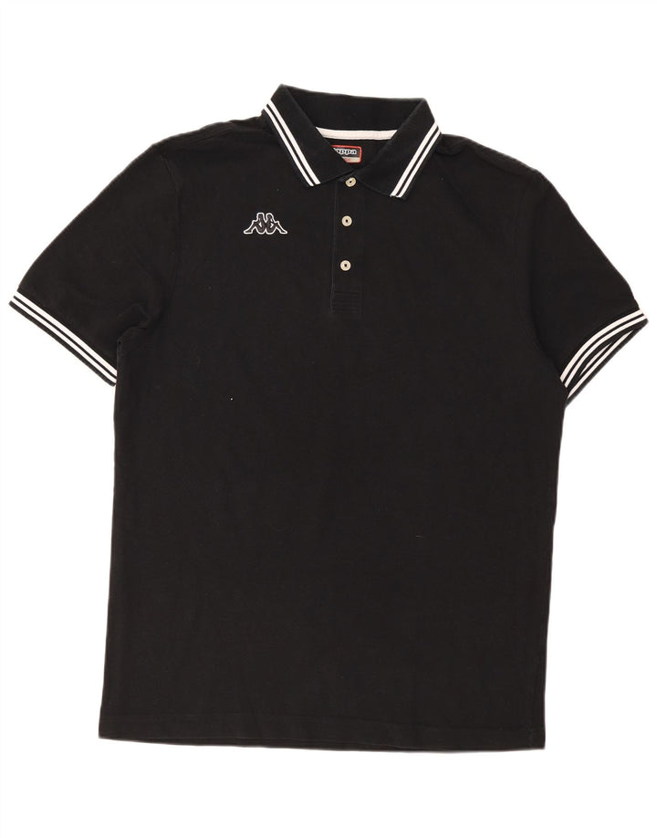 Kappa Herren-Poloshirt, groß, schwarz gestreift