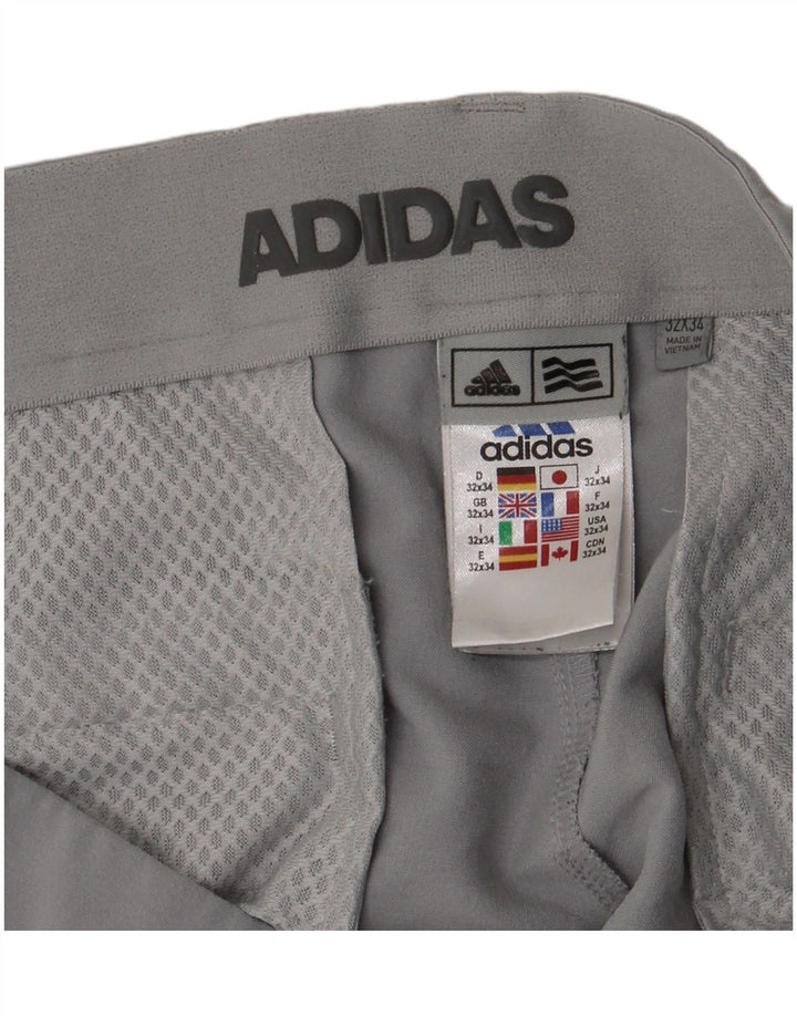 Adidas Damen Slim Chino Hose W32 L34 Grau Polyester