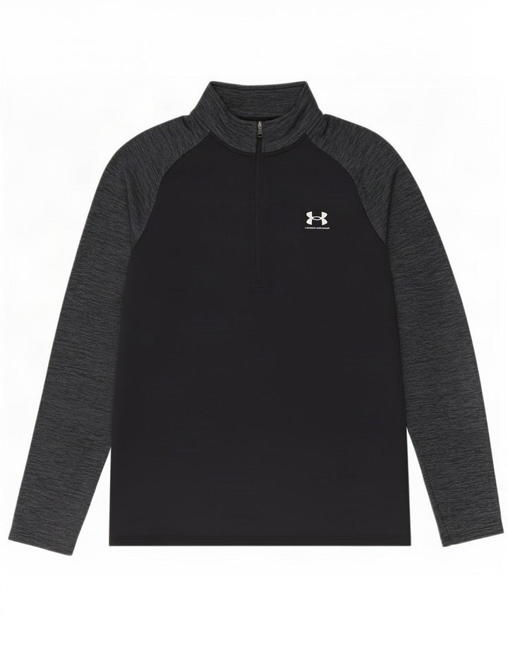 Under Armour Herren-Pullover-Trainingsanzugoberteil mit Reißverschluss, Größe S, Schwarz, Farbblock