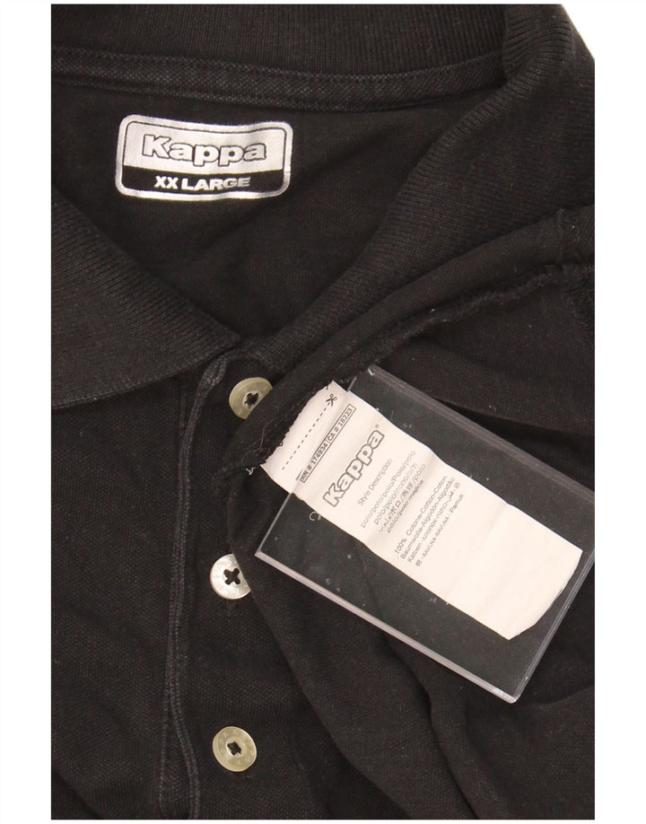 KAPPA Mens Polo Shirt 2XL Black Cotton
