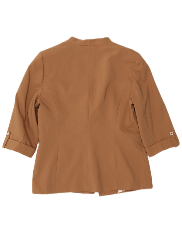 CALVIN KLEIN Damen Blazerjacke mit 3/4-Ärmeln und 1 Knopf US 16 XL Beige